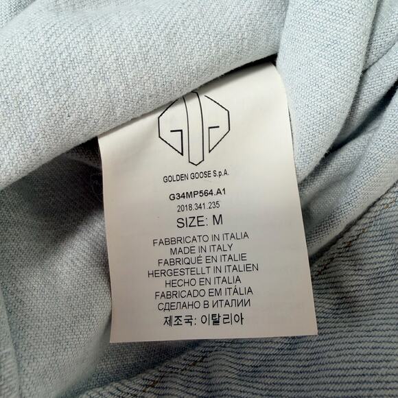 Golden Goose Deluxe Brand Lightwash Denim Cotton Jacket Made in Italy Size Med - Picture 9 of 11